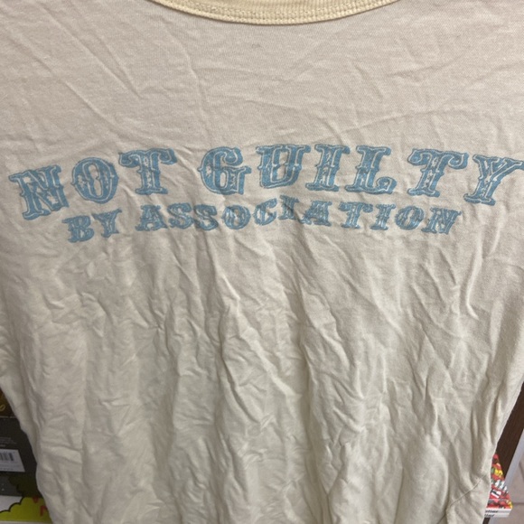 Farmer’s Market Korean Design “Not Guilty By Association” Yellow Graphic T-Shirt - Picture 3 of 5